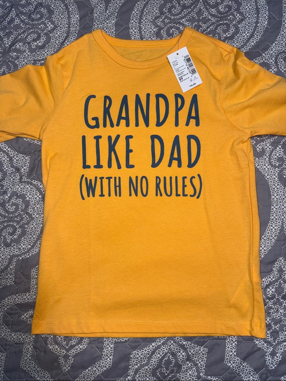 The Children's Place Mustard Yellow Graphic Tee - Grandpa Like Dad